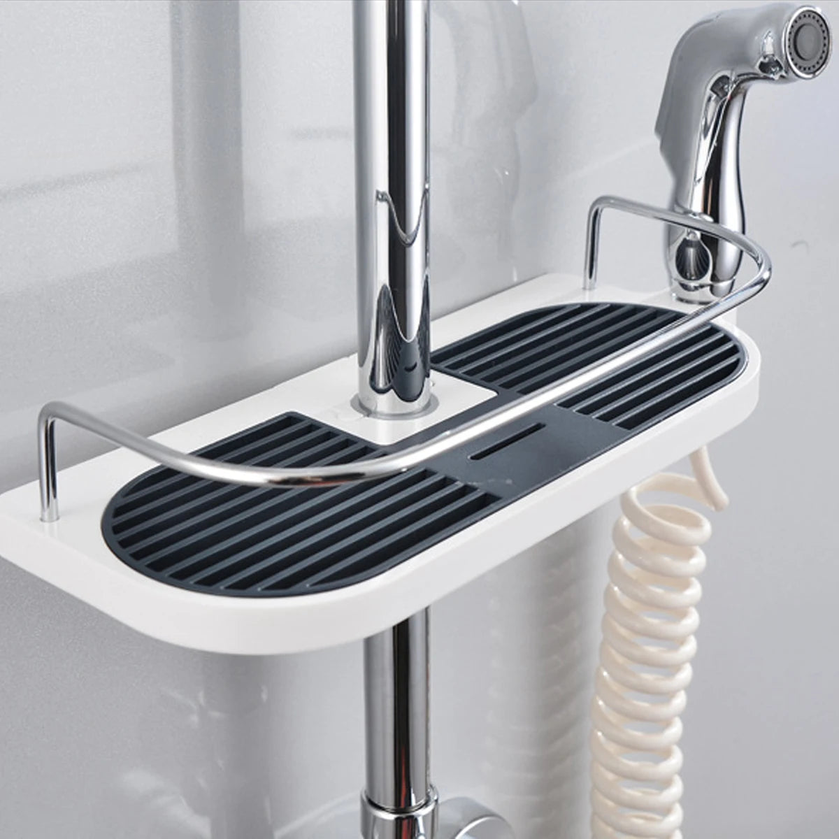 1pc Shower Storage Bathroom Shelf Rack Shampoo Bath Towel Tray Single Tier Shower Head Holder Bathroom Accessories