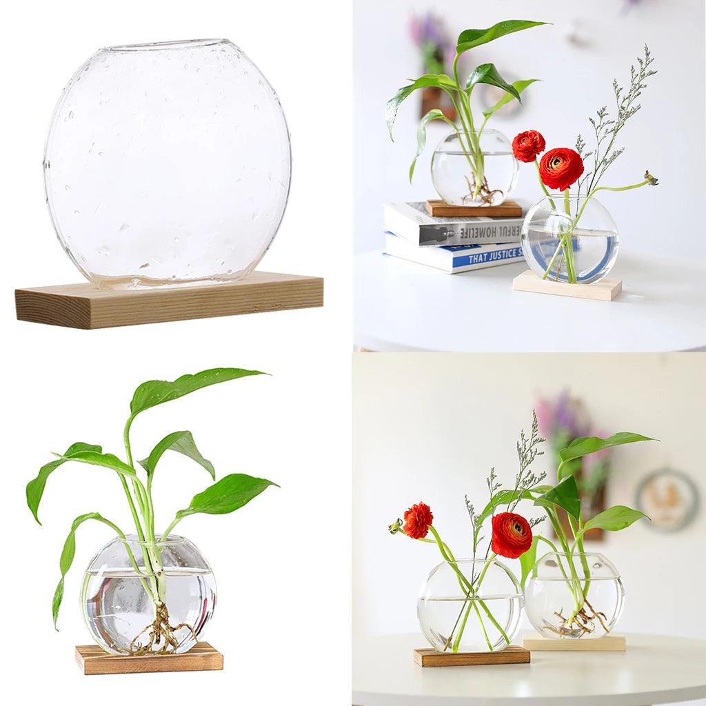 Cute Clear Hydroponic Plants Vase Home Office Desktop Decor Planter Gifts