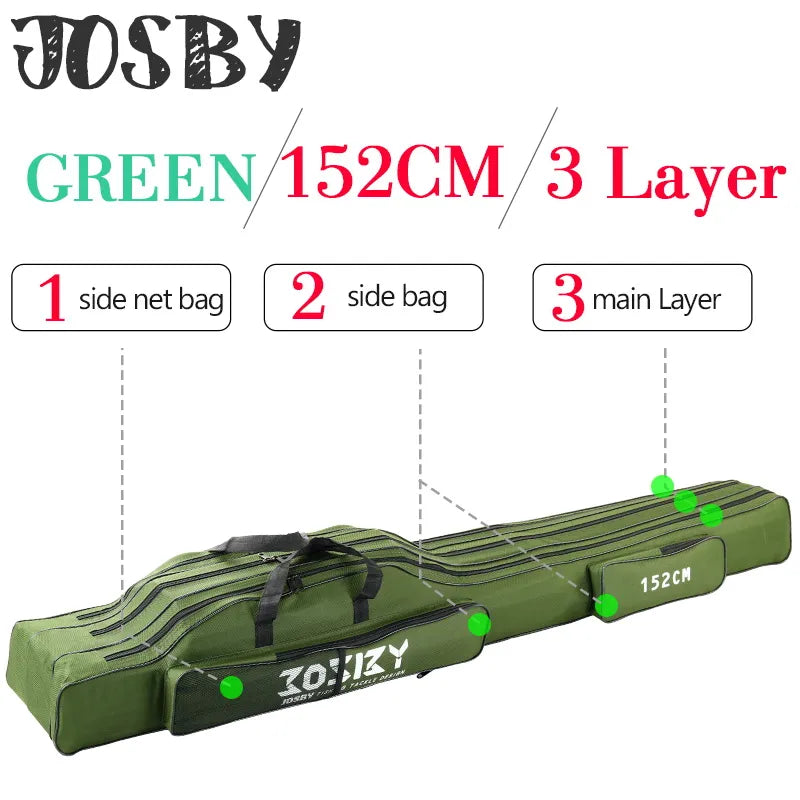 Outdoor Multifunctional Fishing Rod Bag Reel Oxford Cloth Folding Fishing Tackle Lure Pole Storage Bags Travel Carry Case Pesc