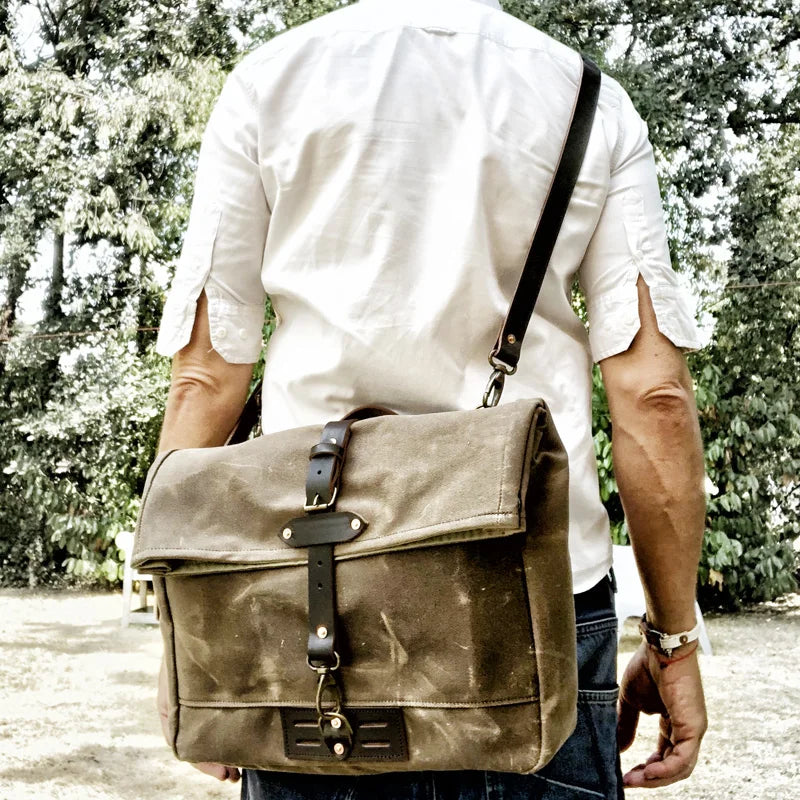 Retro canvas shoulder messenger bag men's street simple travel oblique backpack trend messenger bag casual men's bag