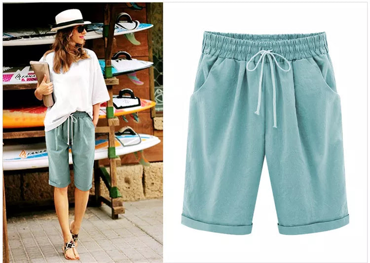 Shorts Women's Shorts Summer Casual Drawstring Elastic Short Trousers bermuda Shorts For Women Women's Clothing 2021