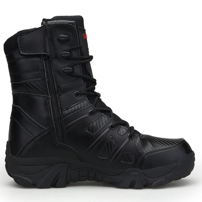 New Men's Military Boots High Top Outdoor Hiking Shoes Men Anti-collision Quality Army Tactical Sport Jogging Trekking Sneakers