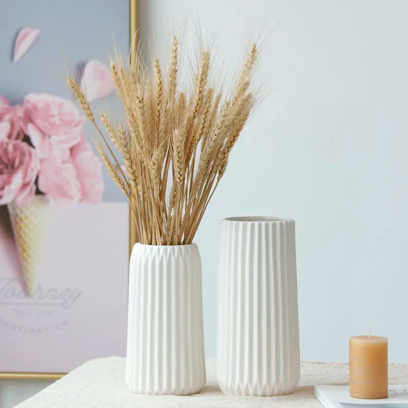 Ceramic Vase Flower Pots Decorative Modern Decoration Home White Vases Living Room Decor Table Decoration Accessories Gifts