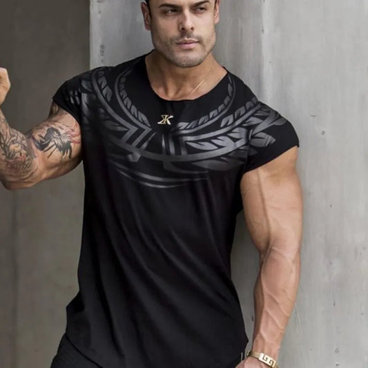 Mens Cotton Printed t shirt Summer Gyms Fitness Bodybuilding sleeveless T-Shirts Male Fashion Casual Workout Tees Tops Clothing