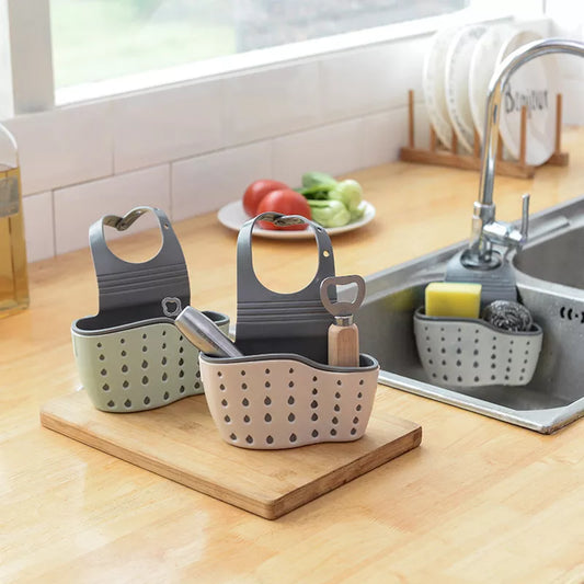 Creative Kitchen Basket Sink Drain Rack Strainer Bathroom Storage Container Kitchen Sink Sponge Storage Hanging Organizer