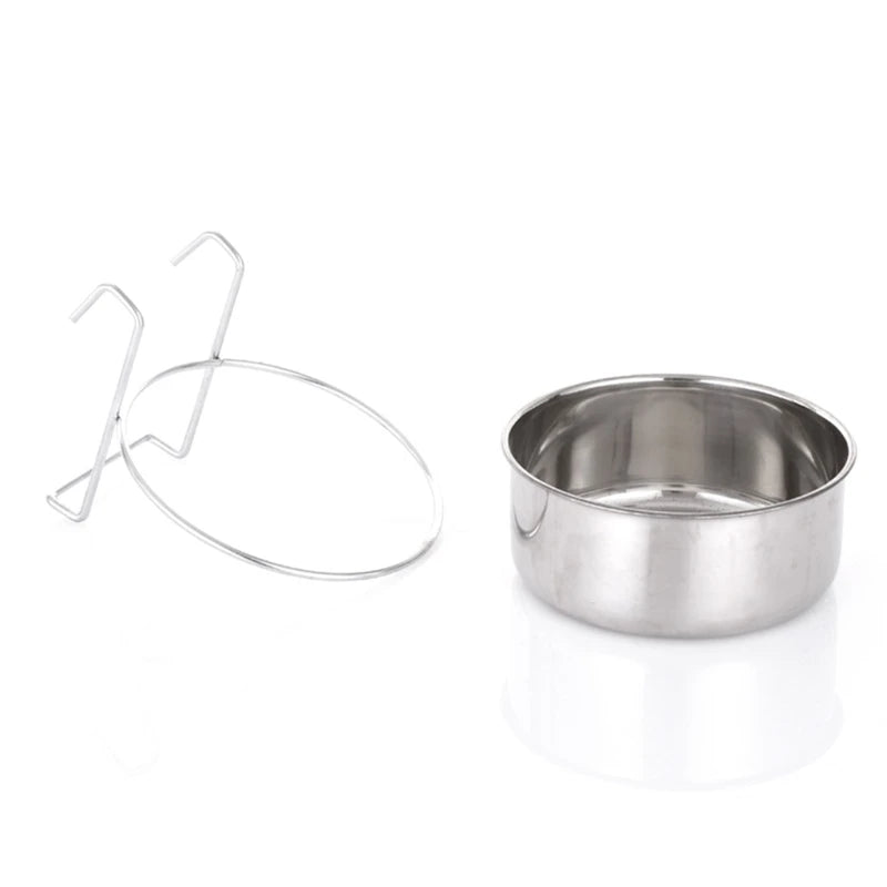 Dog Bowl Stainless Steel Hanging Bowls for Pet Dogs Cats Cage Kennel and Crate Feeder Dish Food and Water Bowl Multi Sizes