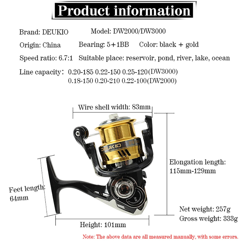 Full Metal Spinning Wheel 4+1BB 6.7:1 Ratio Shallow Line Cup Design Fishing Reel Lure Sea Rod Carp Fishing Reels with CNC Handle