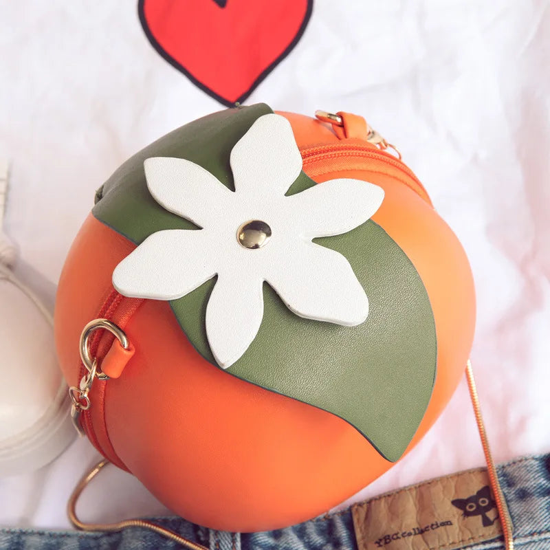 creative orange shape women shoulder bags designer chains messenger bag funny ladies crossbody bag female chic small purses 2020