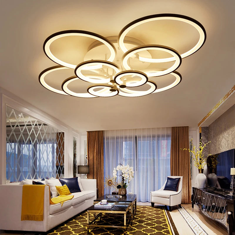 Surface Mounted living Room study room bedroom modern led chandelier white or Black surface mounted led chandelier fixtures