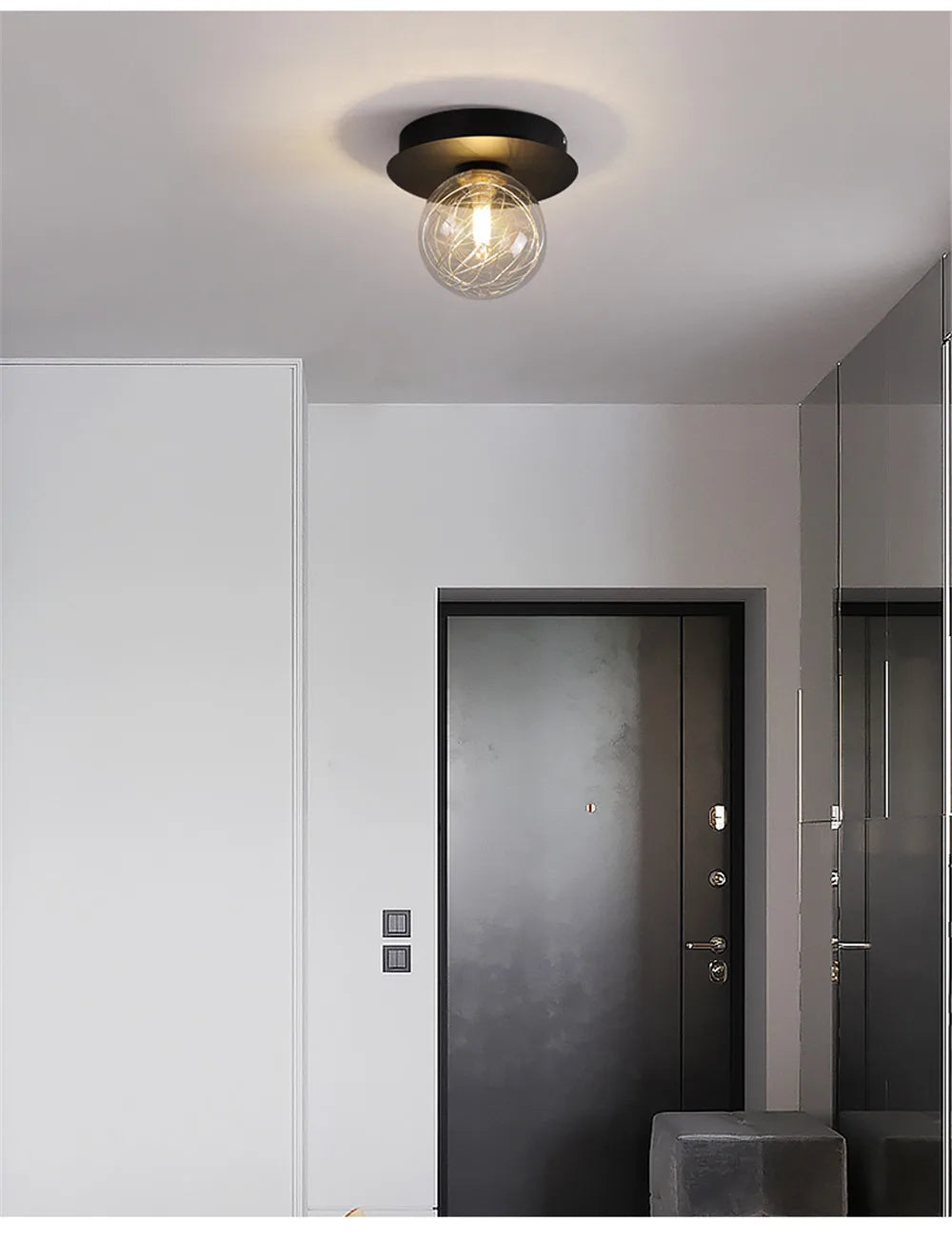 Modern Glass Led  Ceiling Lights Nordic Creative Entrance Celing Lamp Minimalist corridor Aisle light for Home Lighting