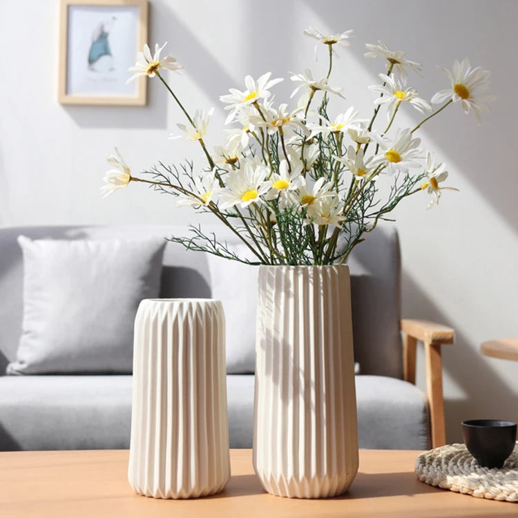 Ceramic Vase Flower Pots Decorative Modern Decoration Home White Vases Living Room Decor Table Decoration Accessories Gifts