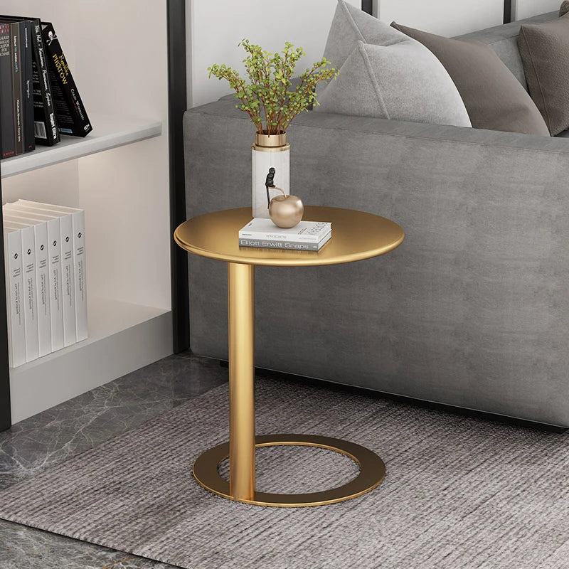 Nordic Coffee Table Iron Art Table Luxury Small Round Table Simple Living Room Furniture Coffee Table Bedside Mini Table