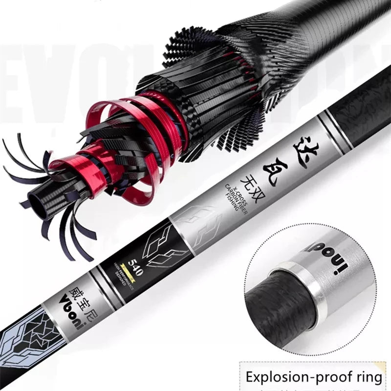 Super Light Hard Carbon Fiber Hand Fishing Rod Telescopic Fishing Pole Stream 3.6M/4.5M/5.4M/6.3M/7.2M/8M/9M/10M