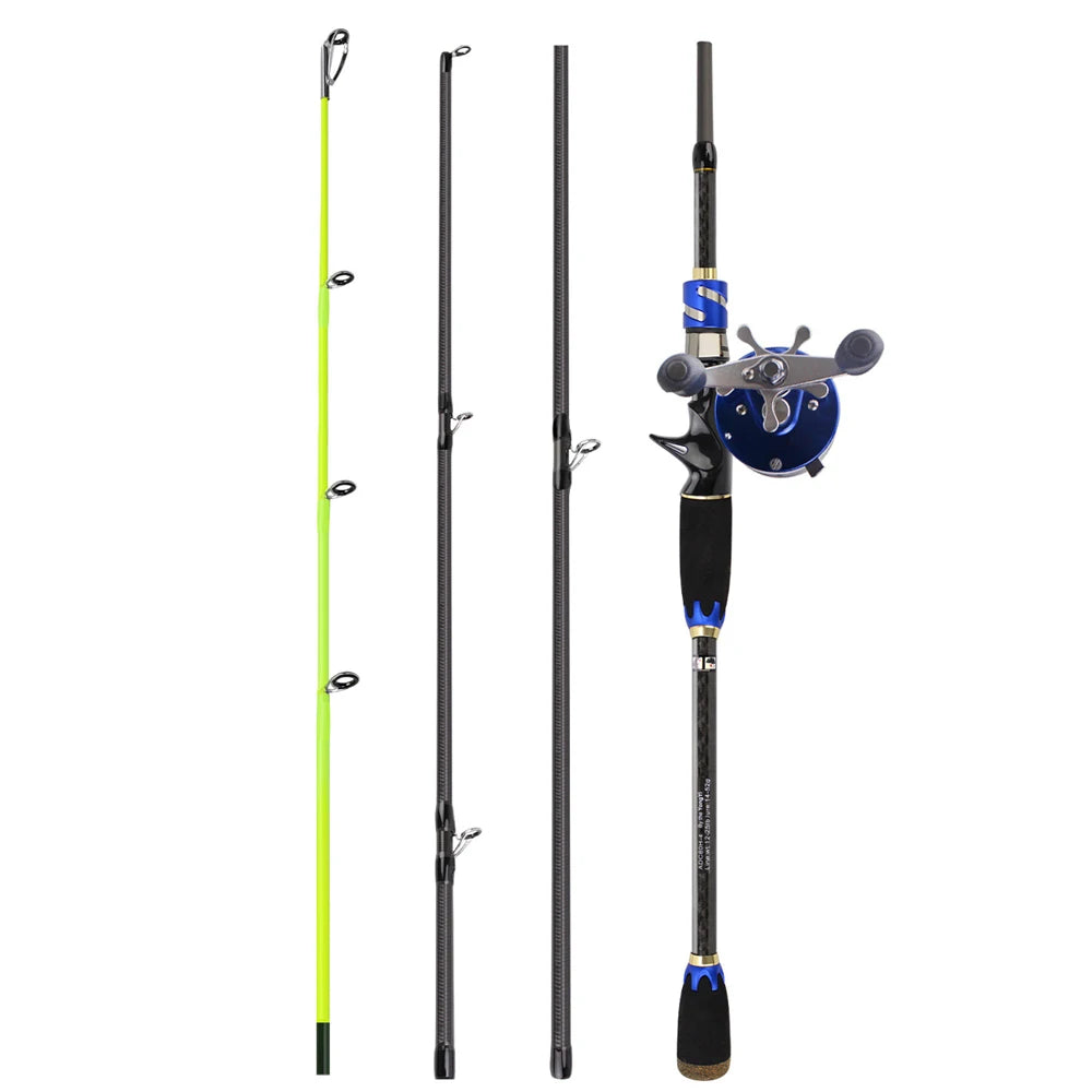 Telescopic Fishing Rod and Reel Combo Set Spinning Casting Sea Fishing Pole with All Metal Bait Wheel Double Brake Saltwater