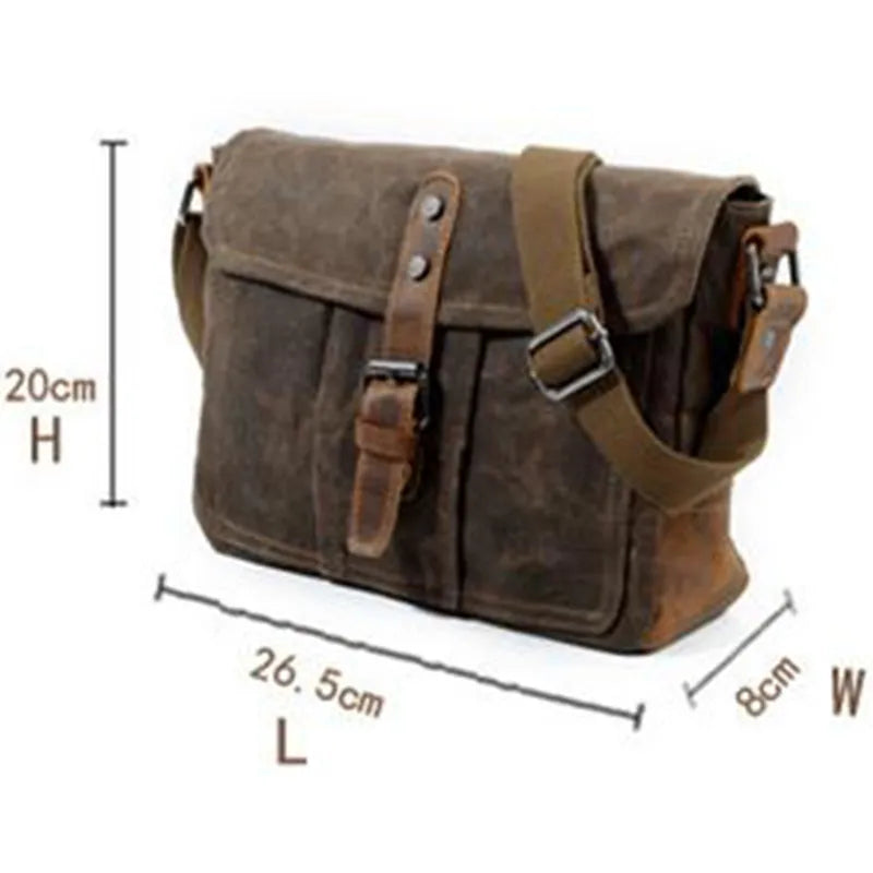 Crossbody Men'S Shoulder Bag Waterproof Canvas Bag Men'S Casual Messenger Bag