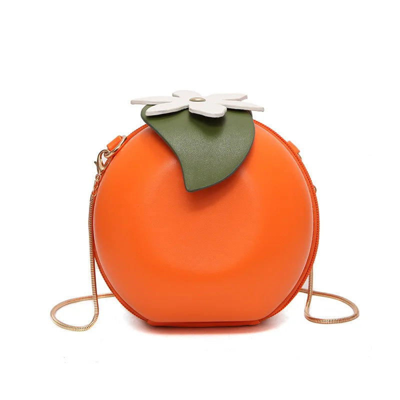 creative orange shape women shoulder bags designer chains messenger bag funny ladies crossbody bag female chic small purses 2020