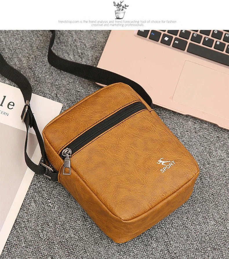 2022 Fashion Men's Mini PU Leather Handbags Waterproof Bag For Man Male Cross Body Shoulder Messenger Bags Men's Casual Handbags