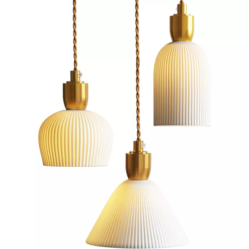 IWHD Nodic Modern Ceramic Pendant Lights Fixtures Bedroom Living Room Light Hanglamp Vintage Hanging Lamp Luminaire Lighting