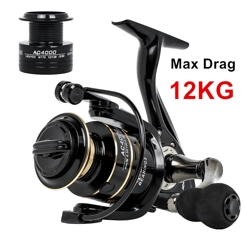 New Spinning reels 12KG Max Drag Carrete de pesca 5.2:1 Metal Stainless Steel Fishing Reel Saltwater Reel for Fishing