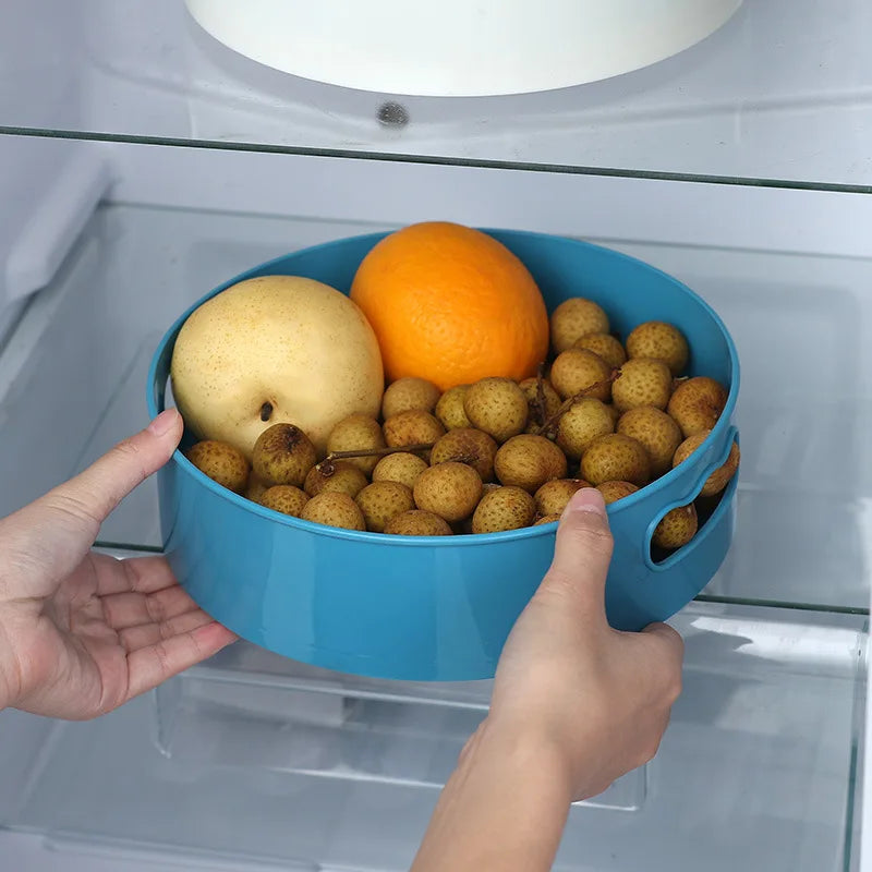 360 Rotating Tray Kitchen Storage Containers for Spice Jar Snack Food Tray Bathroom Storage Box Non Slip Cosmetics Organizer