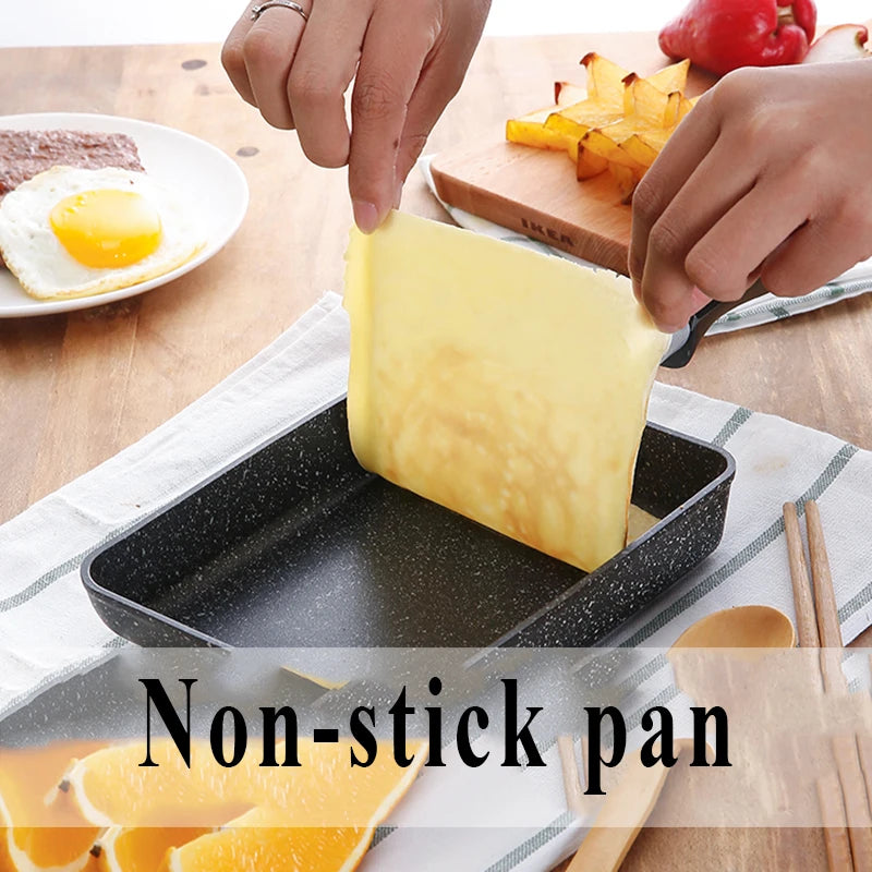 Breakfast Omelette Pan Non-Stick Japanese Egg Rolled Frying Pot Tamagoyaki Frying Pan Burning Egg Roll Pan Kitchen Cooking Tools