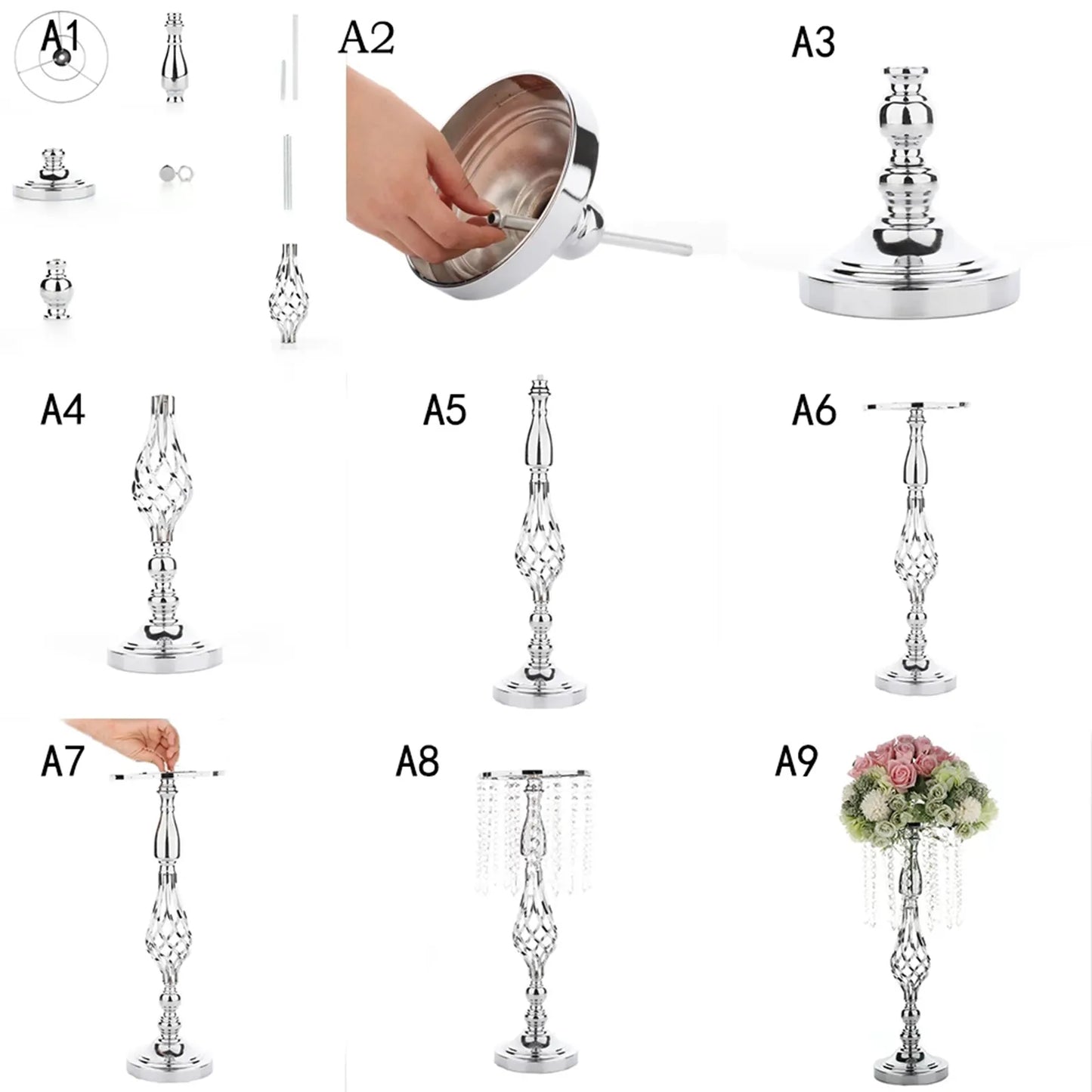 Versatile Candles Holder Table Wedding Flower Vase Stand Candlesticks Tealight Candle Holders Home Party Holiday Table Decor