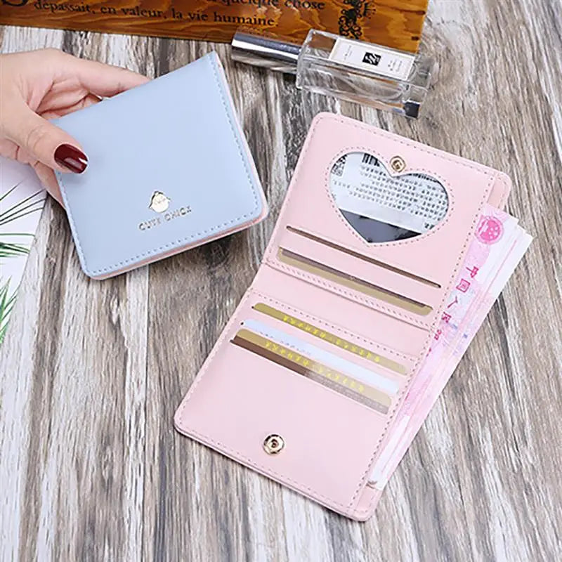 2024 Fashion Cute Cat Face Women Wallet for Credit Cards Small  Leather Short Womens Wallets and Purses Carteira Feminina