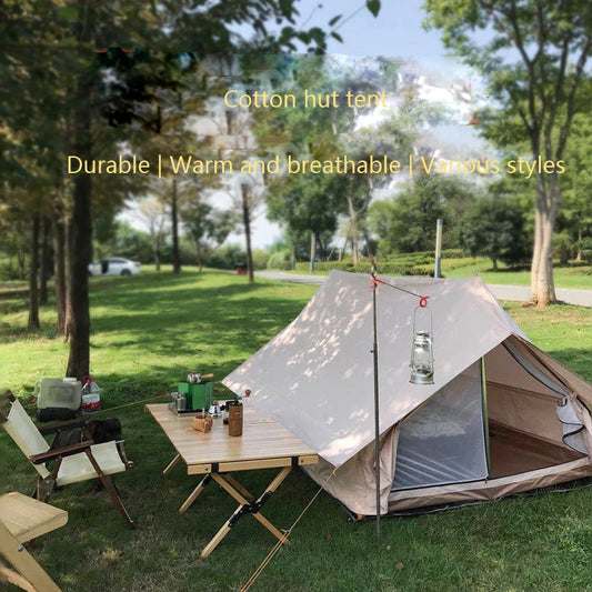 2021 Outdoor Luxury Tent Nordic Retro Cotton White Bear Hut Small House Camping Light Luxury Cotton Double Tech Cotton Tent