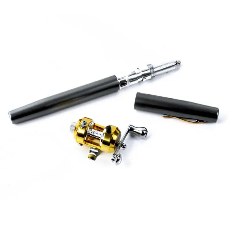 Portable Pocket Telescopic Mini Fishing Pole Pen Shape Folded Fishing Rod With Reel Wheel Hot Sale