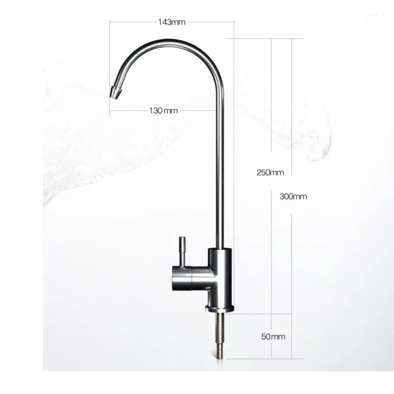 Kitchen Water Faucet 1/4 Inch Connect Hose Reverse Osmosis Filters Parts Purifier Direct Drinking Tap