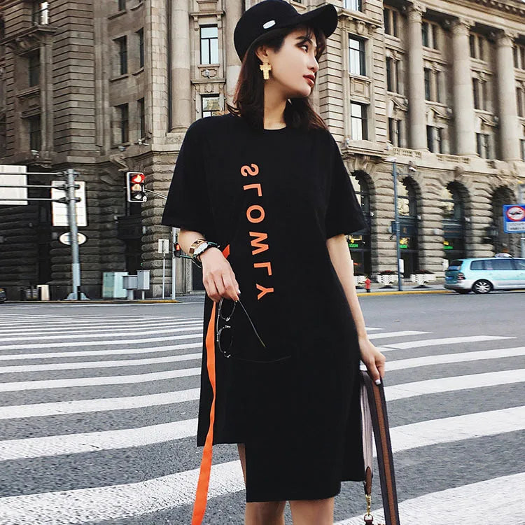 Women Long T shirt  Fashion Casual Punk Rock Pok Long T Shirt Vestidos Women's Clothing Clothes Tops