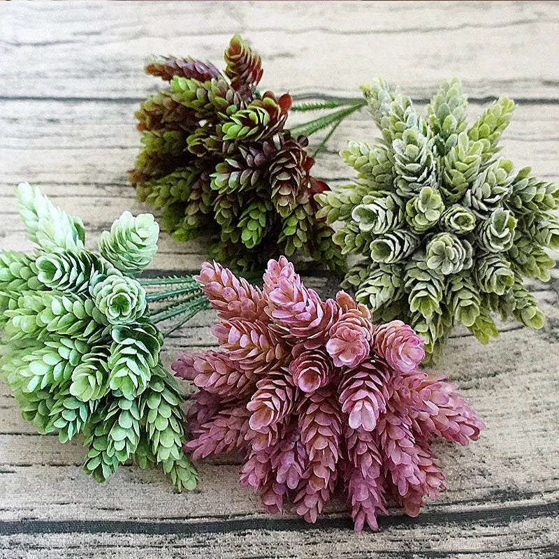 30 Heads/Bundle Pine Cone Simulation Pineapple Grass Artificial Plants DIY Home Vases for Decoration Fake Plastic Flower Pompon