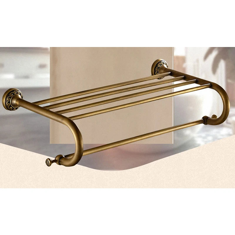 Antique Brass Carved Towel Paper Holder Bathroom  Rack  Accessories Retro Faucet  Hardware Set