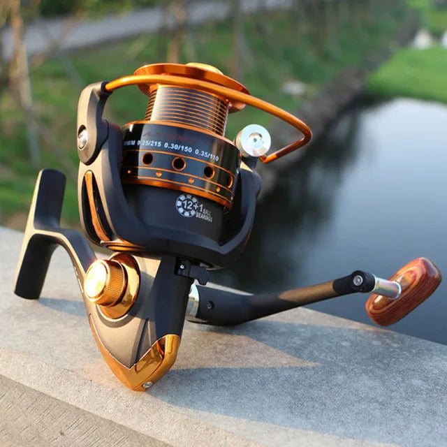 Spinning Fishing Reel 12BB + 1 Bearing Balls 500-9000 Series Metal Coil Spinning Reel Boat Rock Fishing Wheel