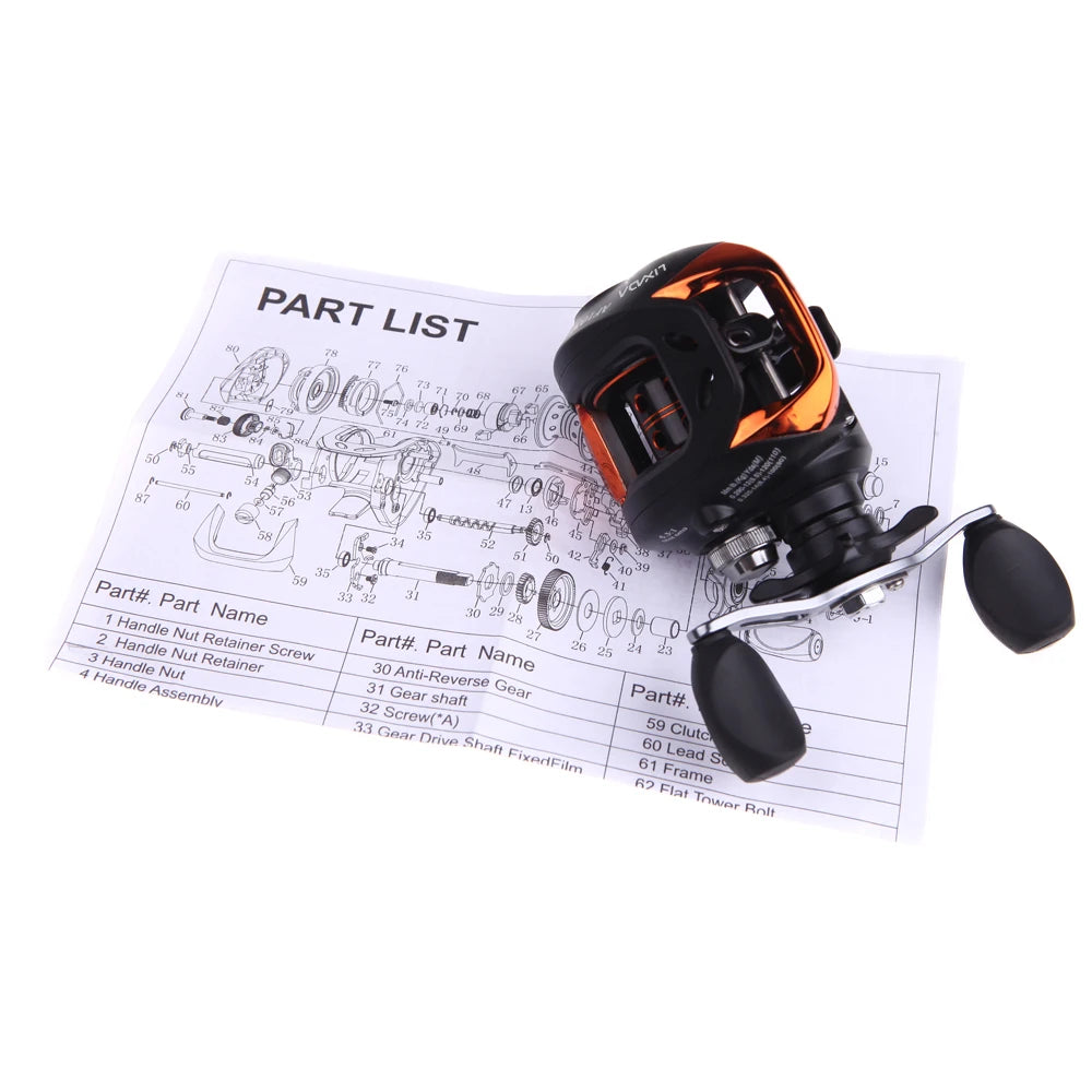 LIXADA 10+1BB Left/Right Baitcasting Fishing Reel 6:3:1 Bait Casting Fishing Reels For Carp Fishing Carretilhas Pesca AF103