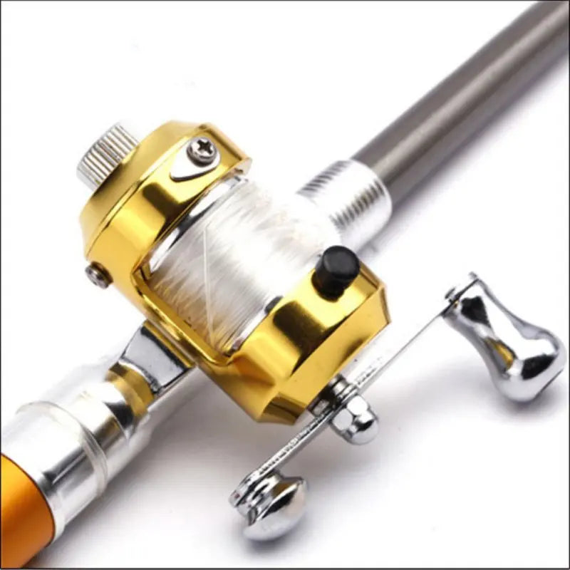 Portable Pocket Telescopic Mini Fishing Pole Pen Shape Folded Fishing Rod With Reel Wheel Hot Sale