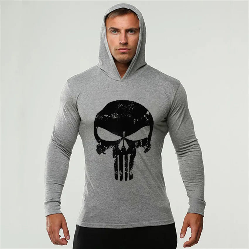 Men Bodybuilding Hoodies Sweatshirt Pullover Hip Hop Mens Clothing punisher Gyms Sportswear Cotton Workout Thin hoodie Hoody XXL