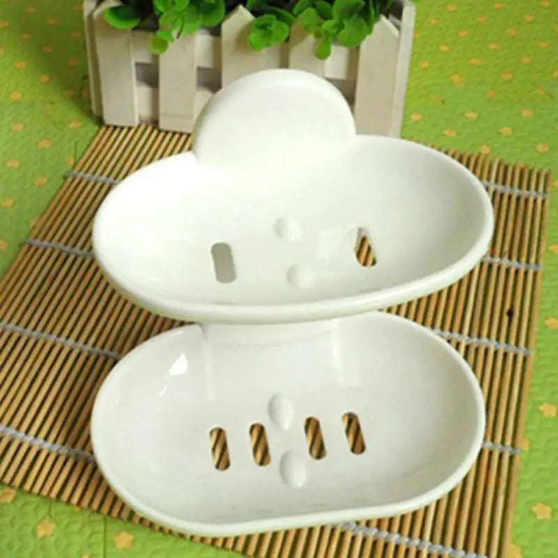 New Double Layers Strong Sucker Soapbox Soap Draining Holder Soap Dish kitchen Bathroom storage Box space saving tools YH-459912