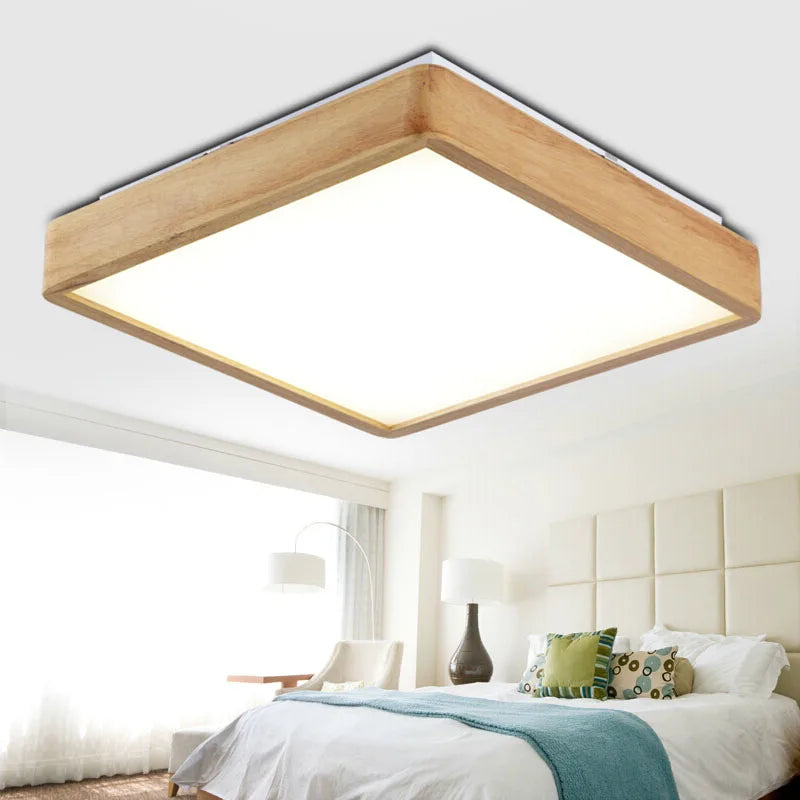 New Creative OAK Modern Led Ceiling Lights for Living Room Bedroom Lampara Techo Wooden Led Ceiling Lamp Fixtures Luminaria