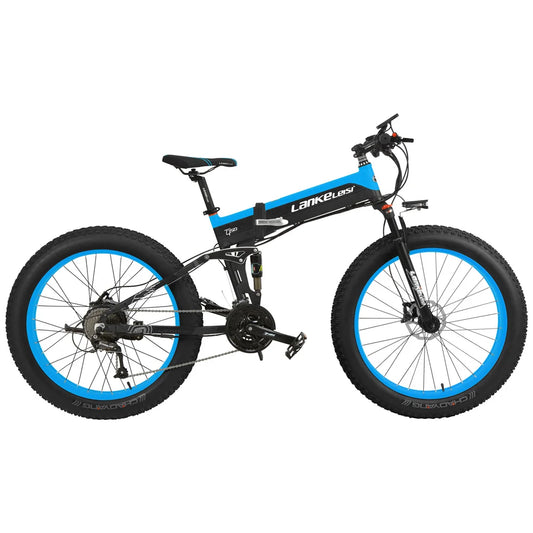 26'' EBike 1000W All-terrain Folding Electric Mountain Bike Dual Suspension Cycling 4.0 Fat Tire Double Mechanical Disc Brake