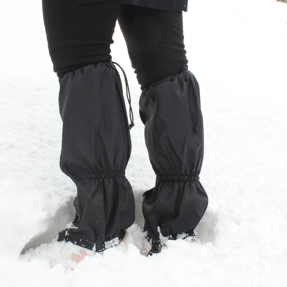 Free Shipping 1 Pair Black Waterproof Outdoor Hiking Walking Climbing Hunting Snow Legging Gaiters