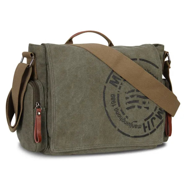 Men's Messenger Bags Canvas Shoulder Hand Bag Fashion Men Business Vintage Crossbody Bag Printing Travel Handbag High Quality