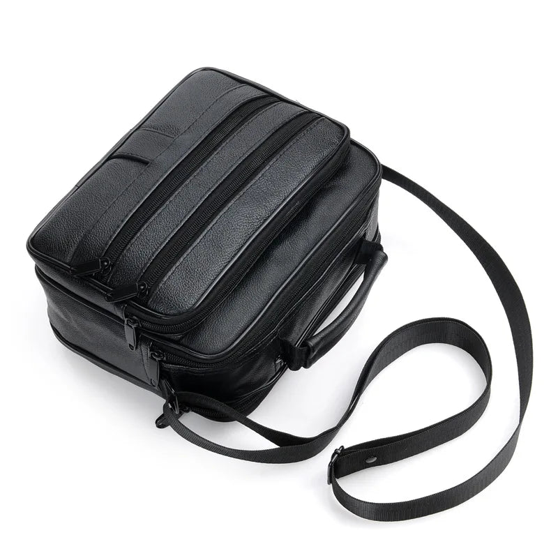 New Men Leather Handbag Zipper men Business bag Black Male Bag Shoulder bags Messenger bags men's briefcases bag Crossbody bag