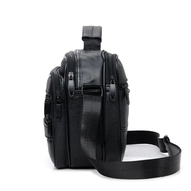 New Men Leather Handbag Zipper men Business bag Black Male Bag Shoulder bags Messenger bags men's briefcases bag Crossbody bag