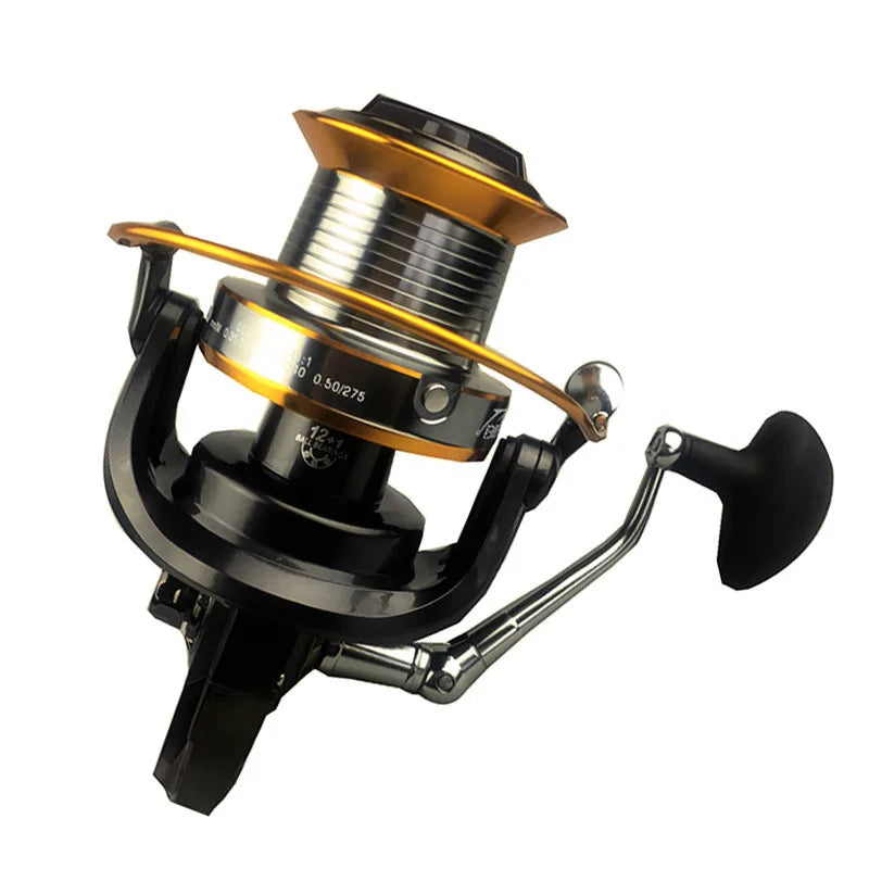 12+1 Ball Bearings Large Fishing Reels Spinning 5000-9000 Size Trolling Metal Fishing Reel Carp Molinete Reel Feeder pesca