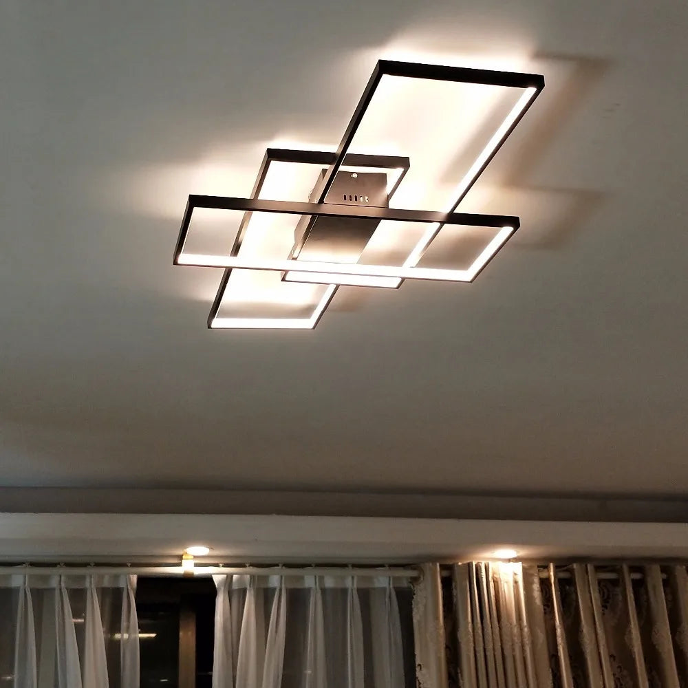 NEO Gleam Rectangle Aluminum Modern Led ceiling lights for living room bedroom AC85-265V White/Black Ceiling Lamp Fixtures