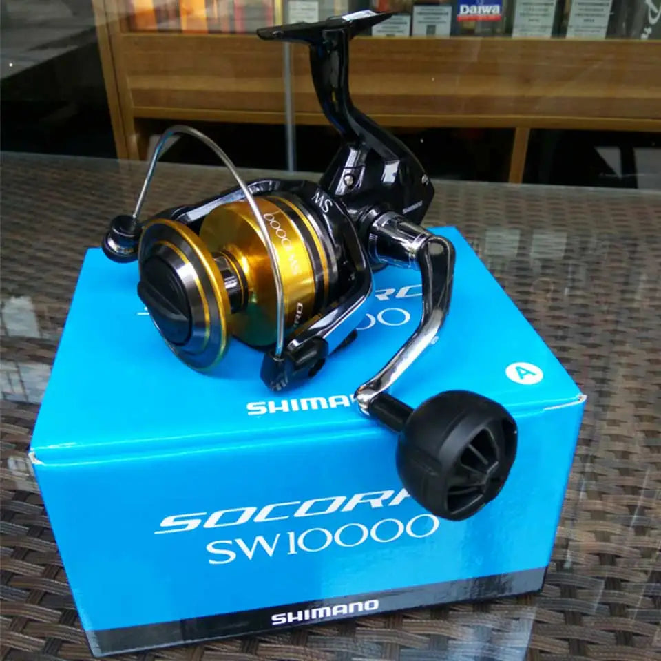 SHIMANO Saltwater Spinning reel SOCORRO SW 5000-10000 4+1BB Aluminum Spool 10-12kg Power HAGANE GEAR Sea Fishing Reels