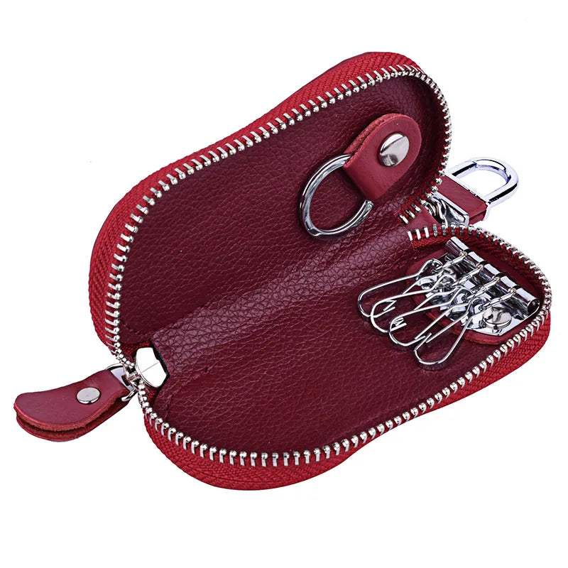 Genuine Leather Keychain Holder Organizer Wallet EDC Case Car Automobie Key Pouch Men Women Housekeeper Keys Bag