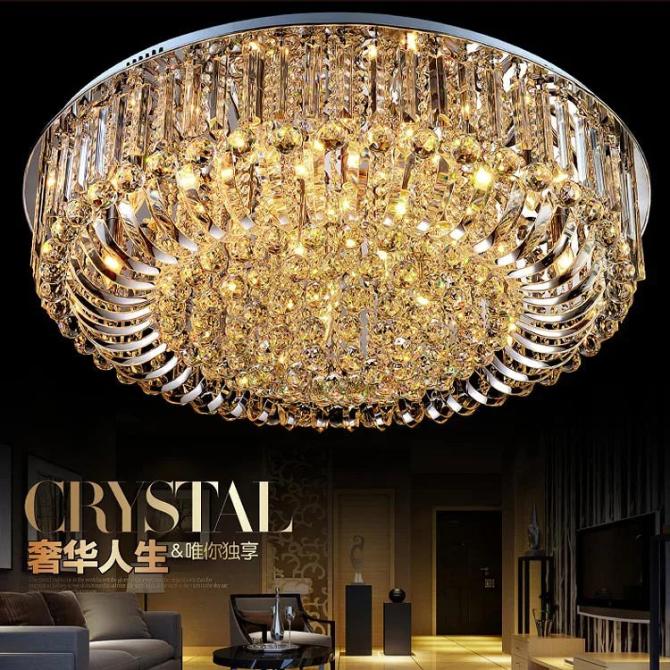 Crystal Ceiling Lights Modern Lamps Luxury Ceiling lamps Chrome luminaria deckenleuchte Round Crystal Lighting Home LED Fixture