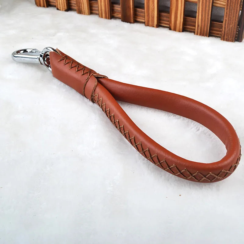 1PC New Leather Dog Collars And Leashes High Quality Short Pet Leash Belt Traction Rope For Dogs Breed Accessories P20